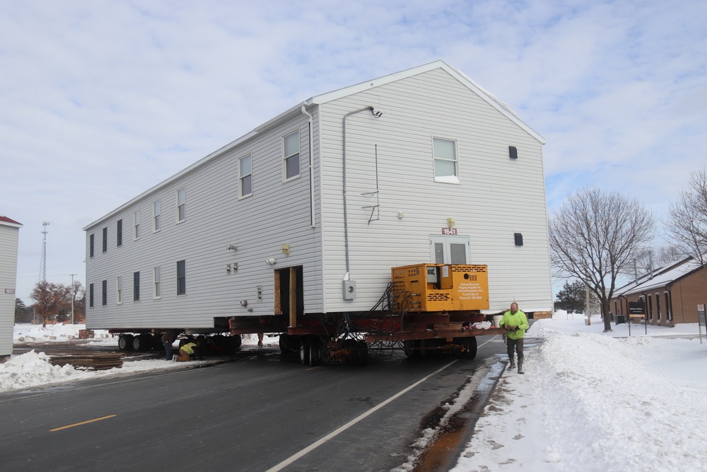 History made: Contractor moves first two World War II-era barracks at Fort McCoy