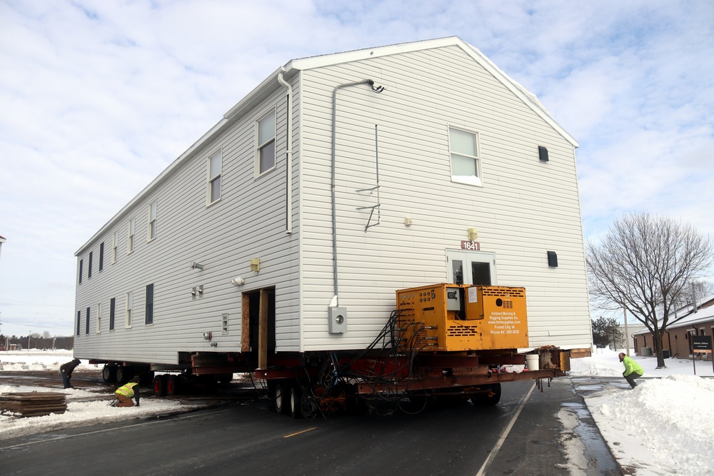 History made: Contractor moves first two World War II-era barracks at Fort McCoy