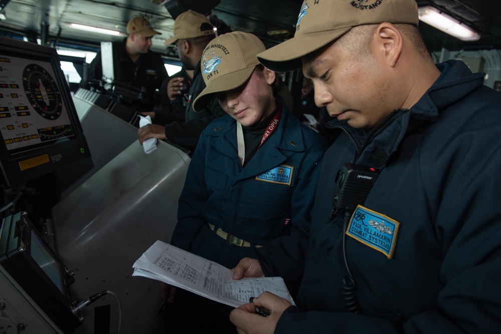USS Theodore Roosevelt (CVN 71) conducts sea and anchor detail drills