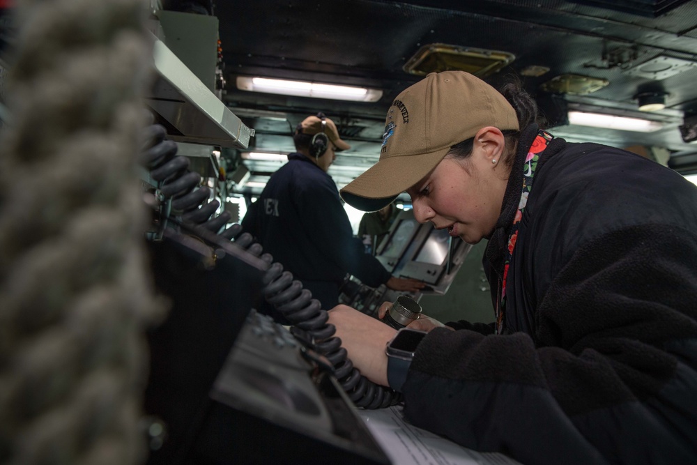 USS Theodore Roosevelt (CVN 71) conducts sea and anchor detail drills