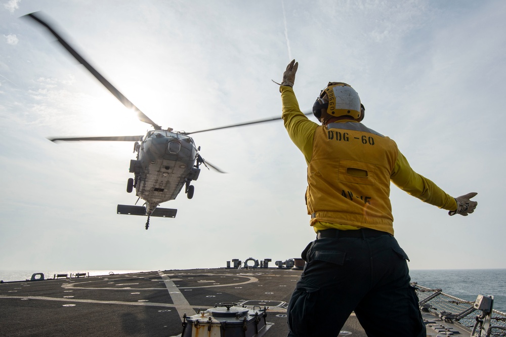 USS Paul Hamilton DV Visit and Helo Operations