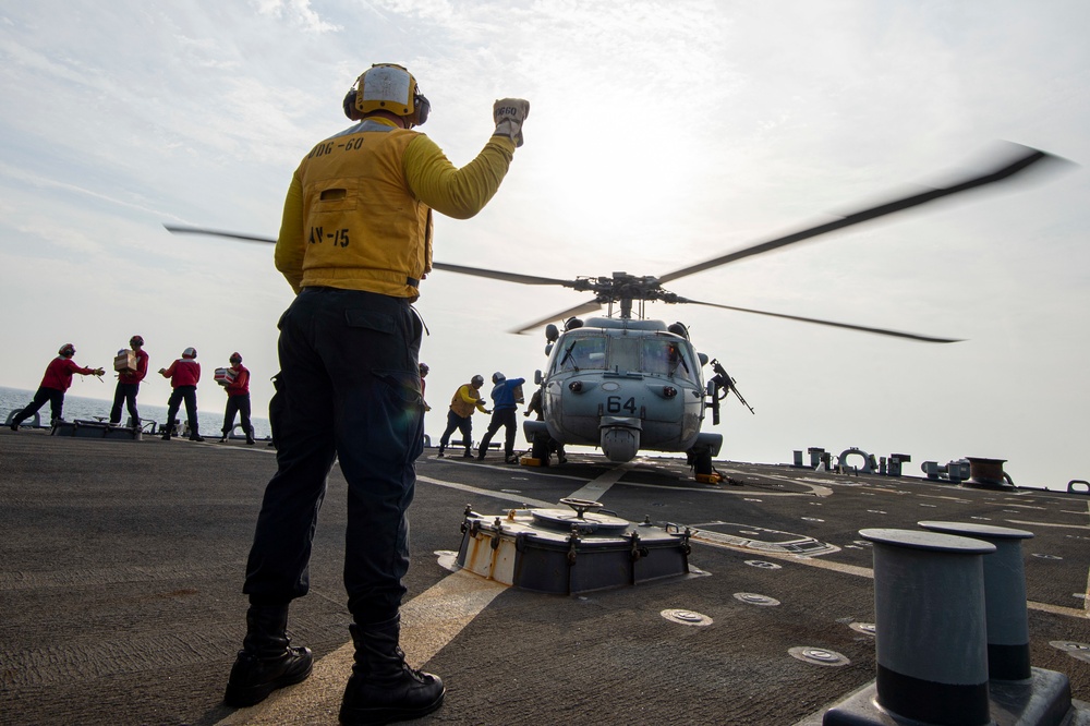 USS Paul Hamilton DV Visit and Helo Operations