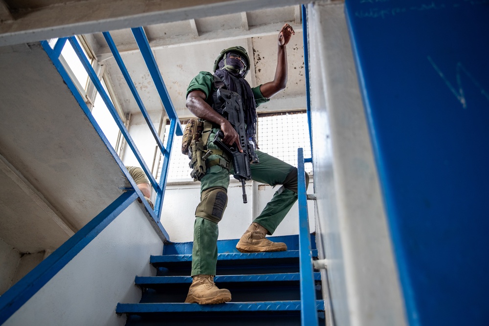 Member of Cote D’Ivoire Armed Forces Gives Orders