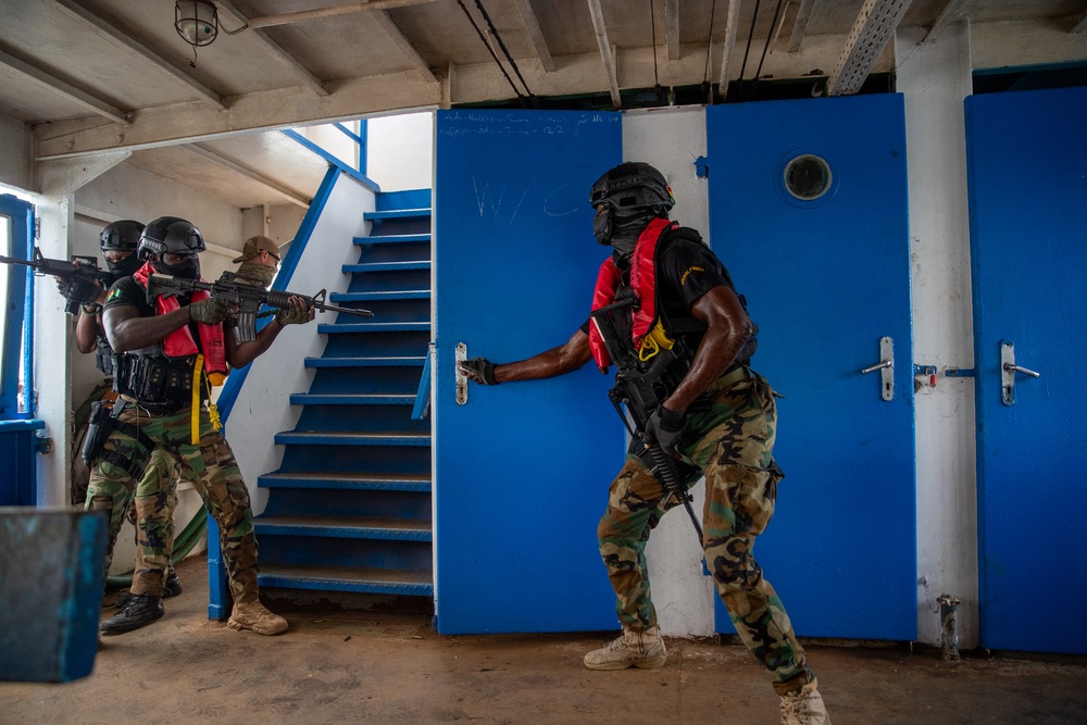 Members of the Ghana Armed Forces Clear a Ship Flintlock 2023