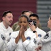 Air Force Tech Sgt. Hopson watches her friends compete