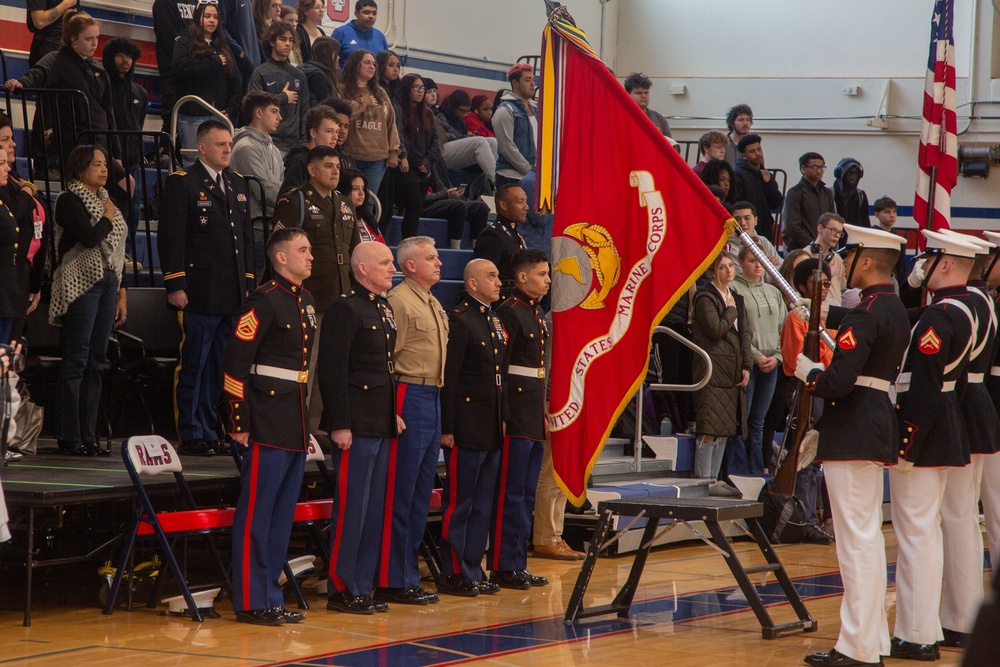 Marine Barracks Washington performs at Silas High School