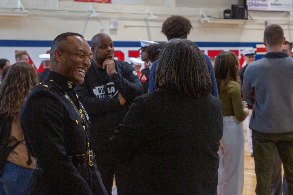 Marine Barracks Washington performs at Silas High School