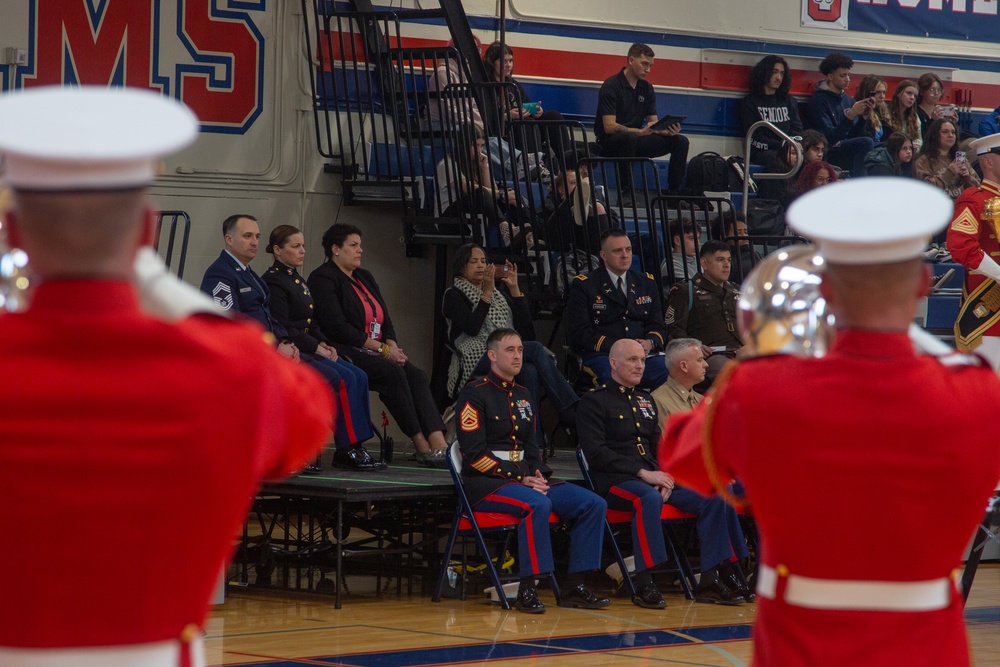 Marine Barracks Washington performs at Silas High School