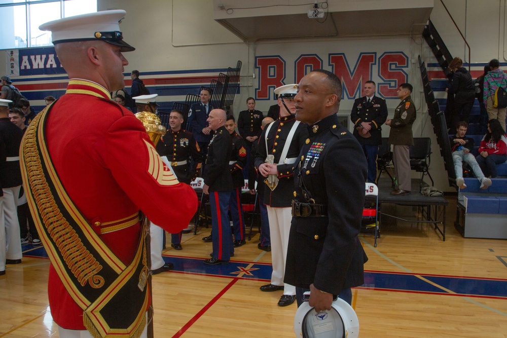 Marine Barracks Washington performs at Silas High School