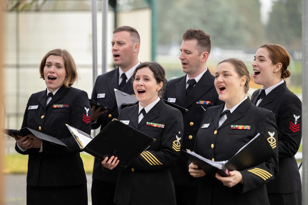 U.S. Navy Band Sea Chanters perform at the Community Living Center at VA Portland Vancouver campus