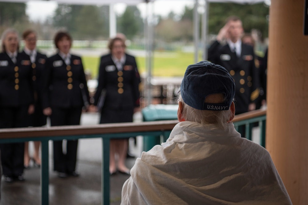 U.S. Navy Band Sea Chanters perform at the Community Living Center at VA Portland Vancouver campus