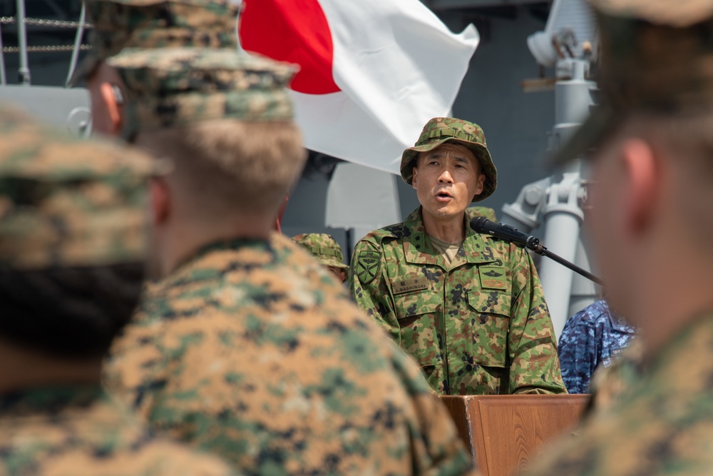 Exercise Iron Fist Closing Ceremony Held Aboard JS Ohsumi