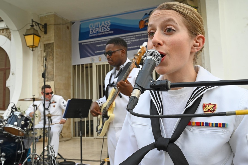 U.S. Naval Forces Europe Africa Band plays for Cutlass Express 2023