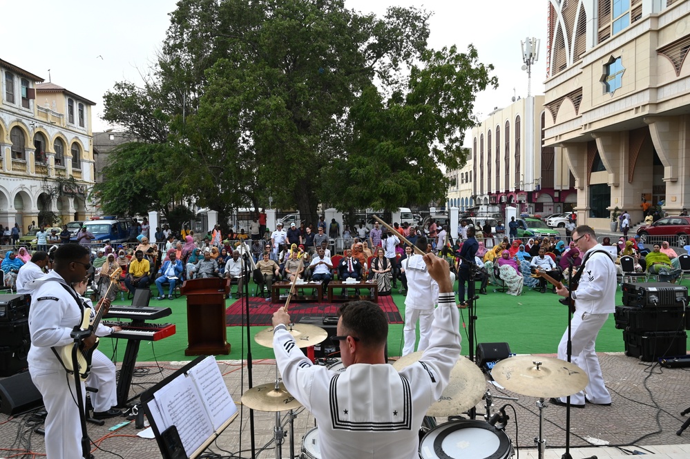 U.S. Naval Forces Europe Africa Band plays for Cutlass Express 2023