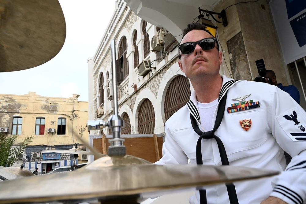 U.S. Naval Forces Europe Africa Band plays for Cutlass Express 2023