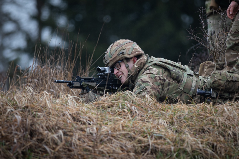 Royal Military Academy Sandhurst Officer Cadets train at Grafenwoehr Training Area