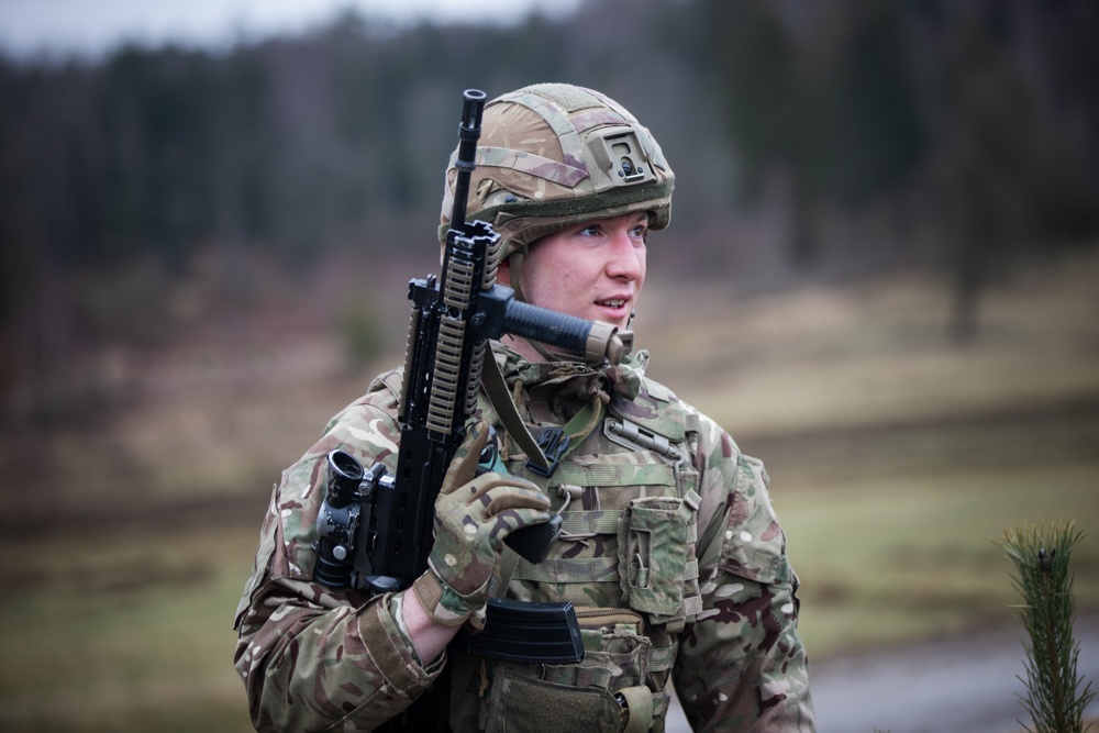 Royal Military Academy Sandhurst Officer Cadets train at Grafenwoehr Training Area