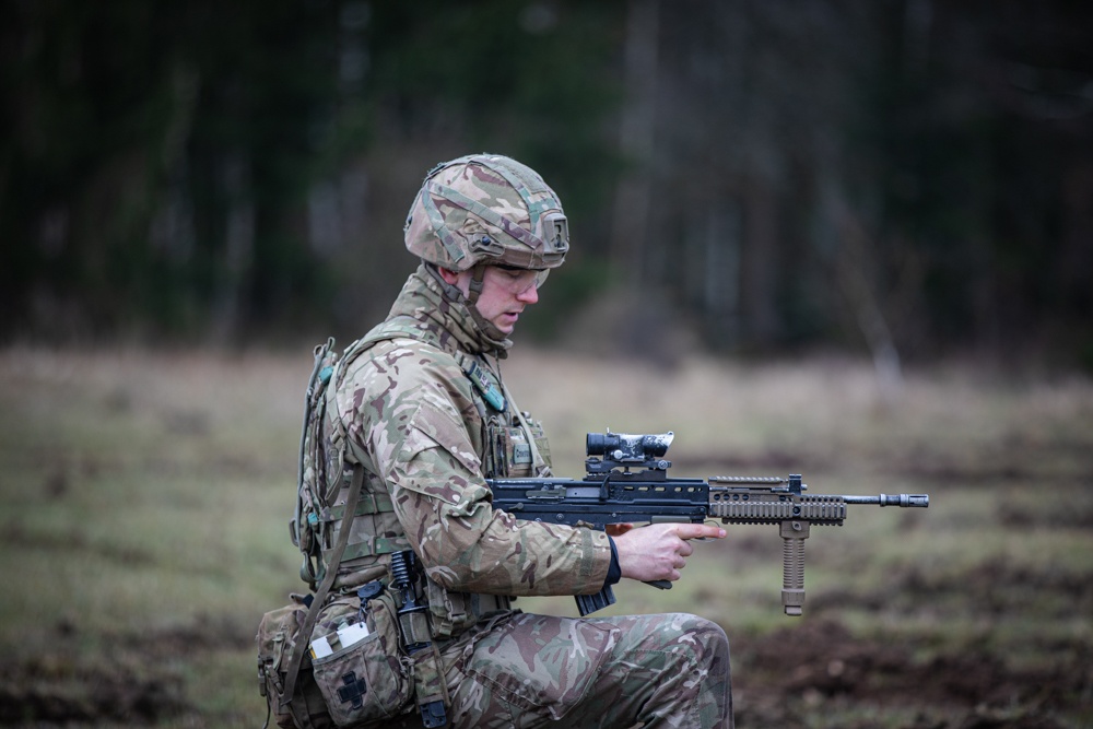 Royal Military Academy Sandhurst Officer Cadets train at Grafenwoehr Training Area