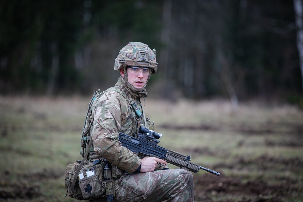 Royal Military Academy Sandhurst Officer Cadets train at Grafenwoehr Training Area