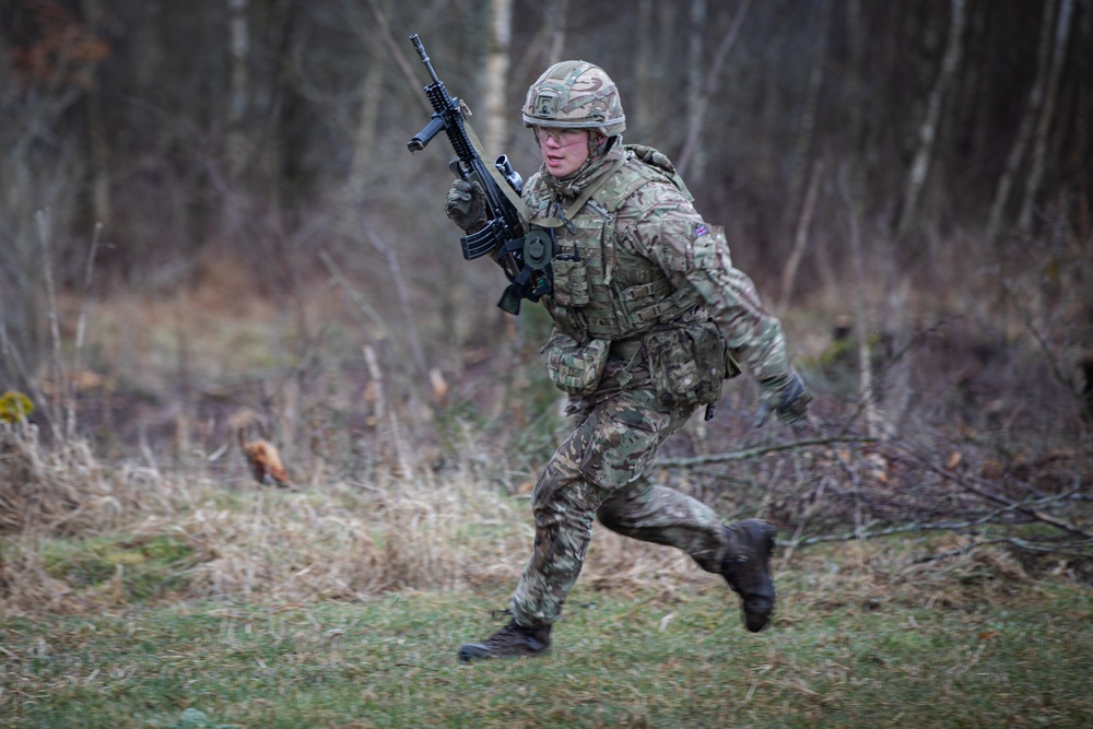 Royal Military Academy Sandhurst Officer Cadets train at Grafenwoehr Training Area