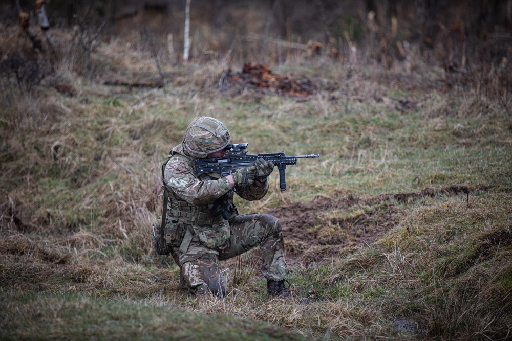 Royal Military Academy Sandhurst Officer Cadets train at Grafenwoehr Training Area