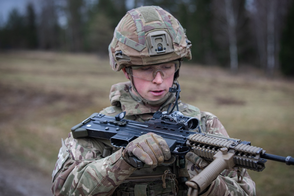 Royal Military Academy Sandhurst Officer Cadets train at Grafenwoehr Training Area