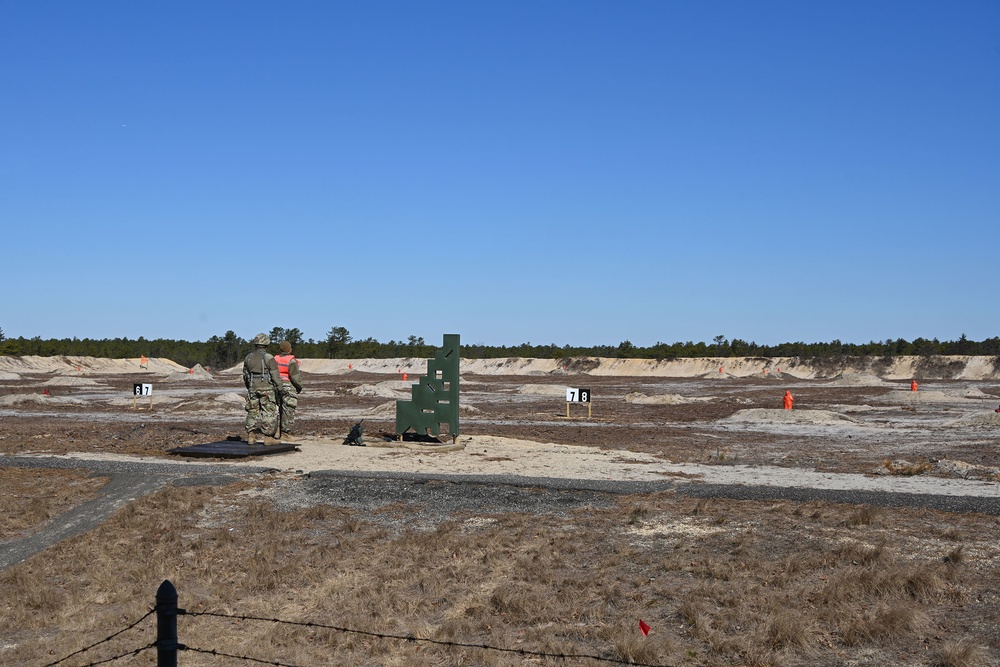 FORT DIX-RANGE 35 HHD, 27th Finance Management Battalion Conducting TABLE VI Qualification Day Fire Stage 1. MARCH 9, 2023