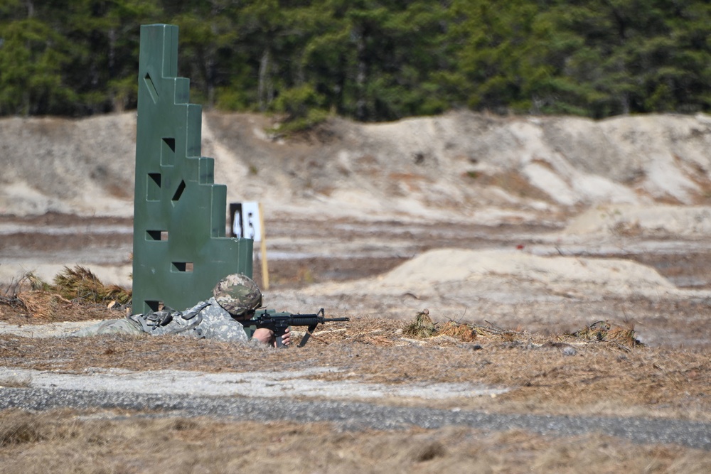 FORT DIX-RANGE 35 HHD, 27th Finance Management Battalion Conducting TABLE VI Qualification Day Fire Stage 1. MARCH 9, 2023