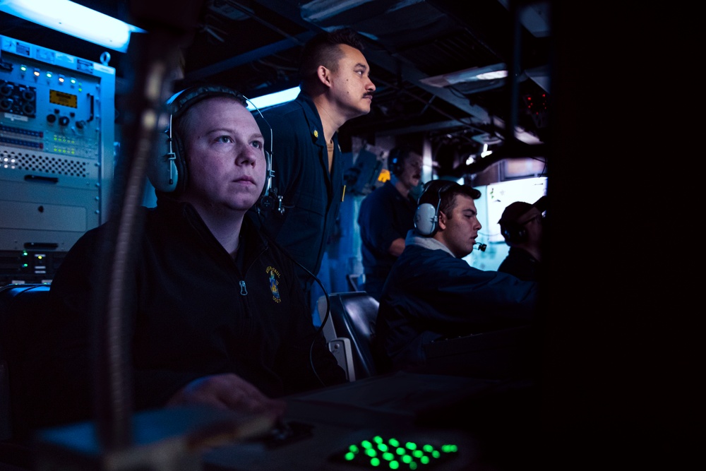 USS McFaul Participates in a Search-and-Attack Exercise