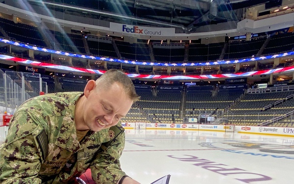 Sailor Reenlists at NHL Arena