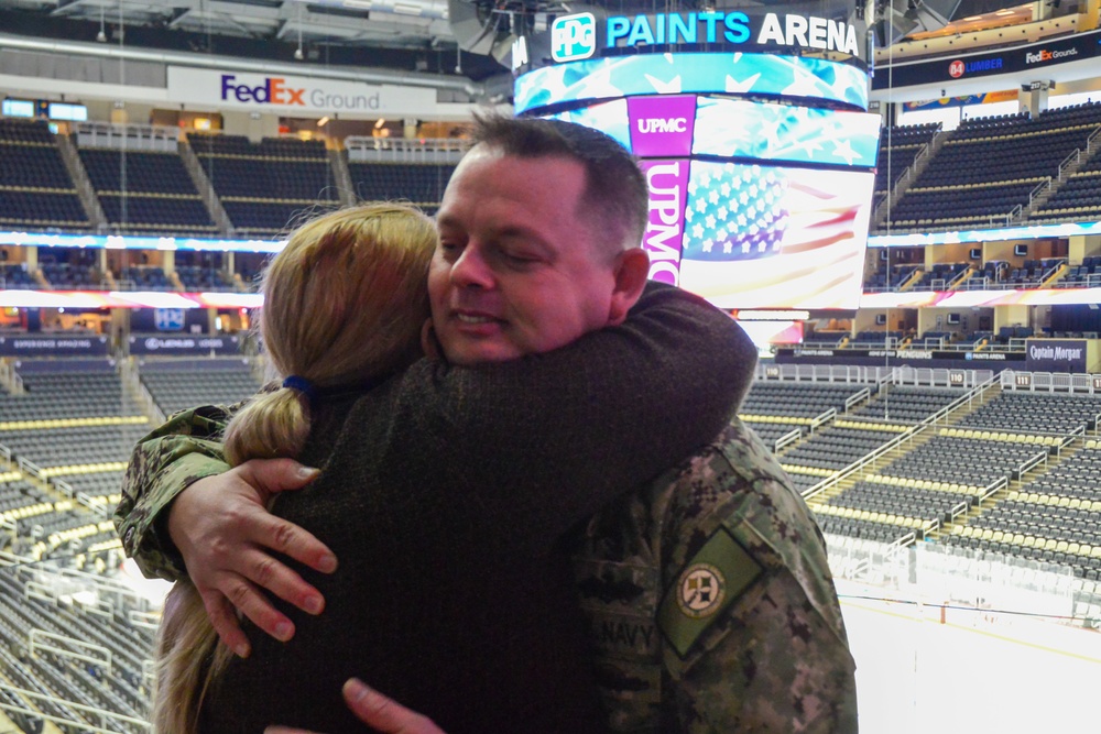 Sailor Reenlists at NHL Arena