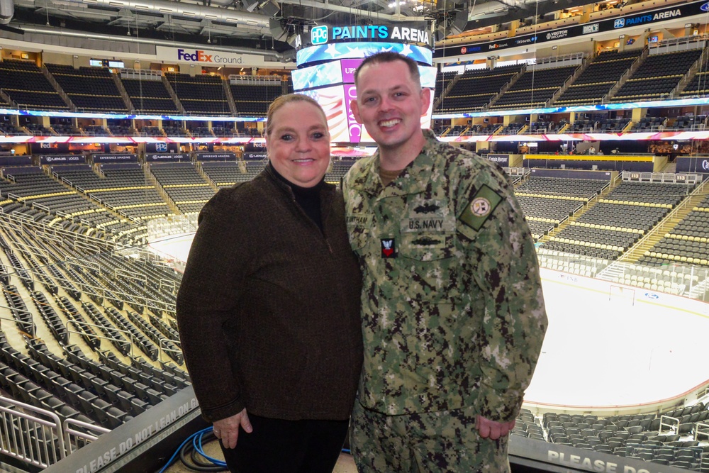 Sailor Reenlists at NHL Arena