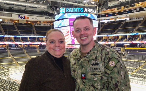 Sailor Reenlists at NHL Arena