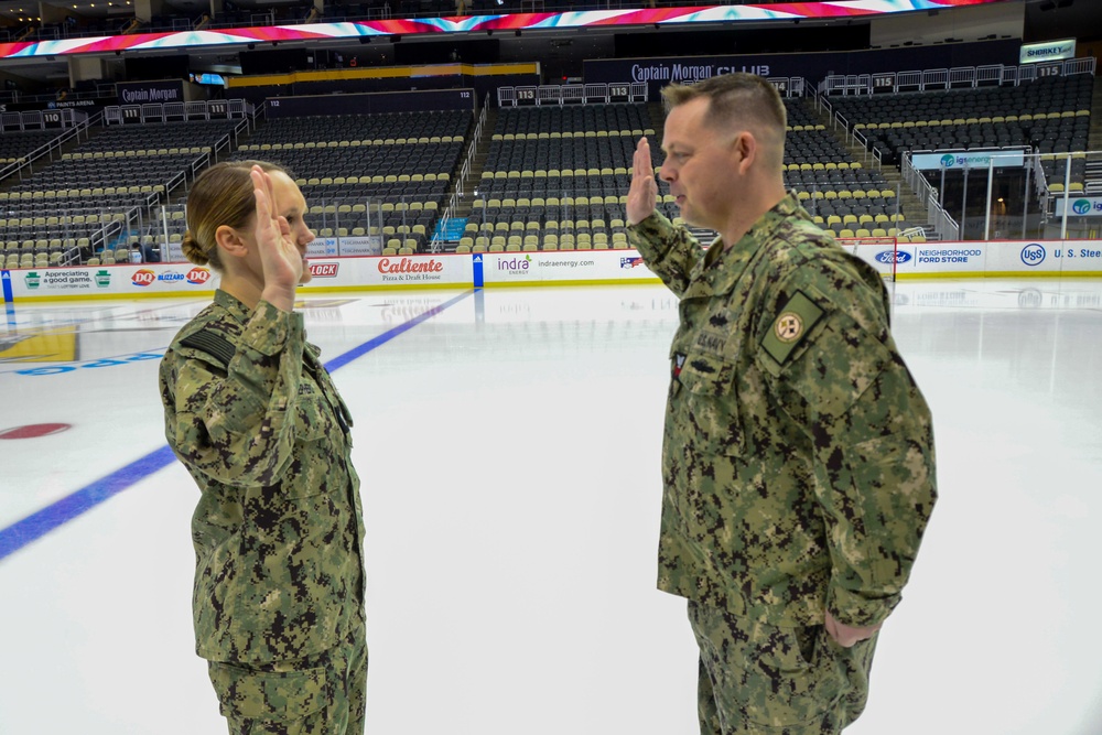 Sailor Reenlists at NHL Arena