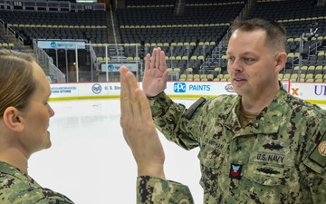 Sailor Reenlists at NHL Arena