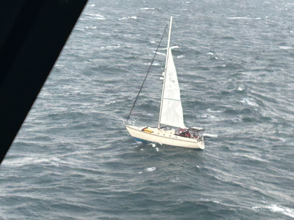 Coast Guard rescues 2 people aboard disabled sailboat 30 miles off Freeport, Texas