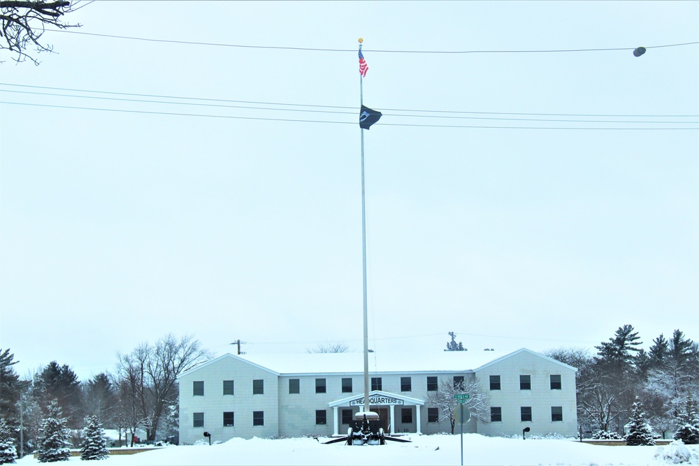 American Flag and Fort McCoy