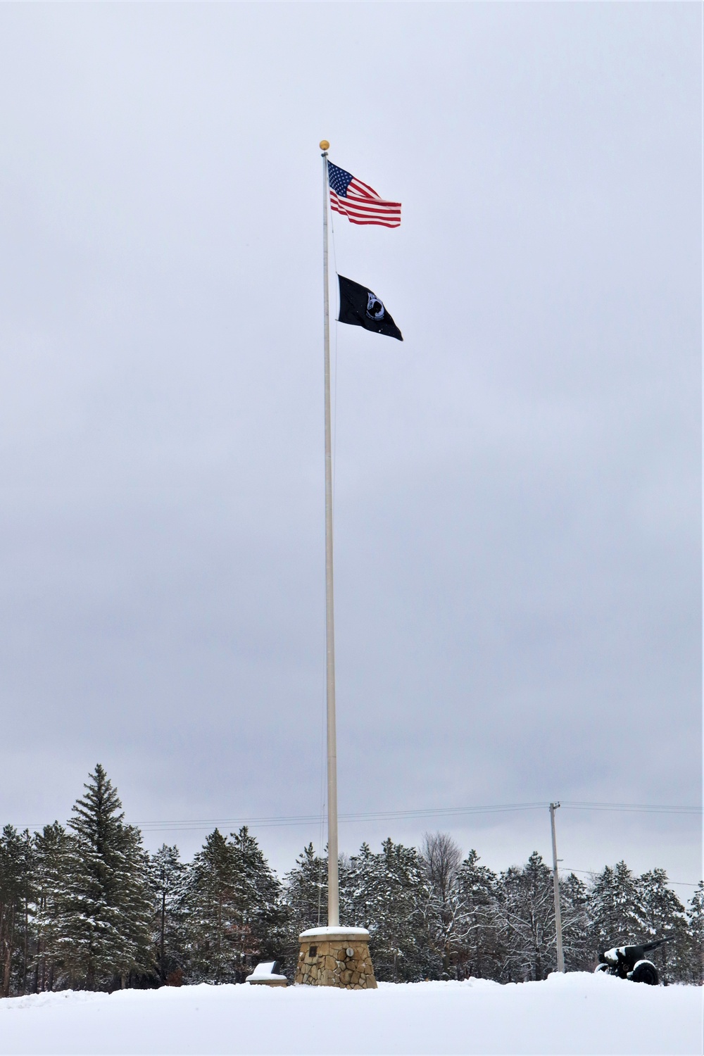 American Flag and Fort McCoy