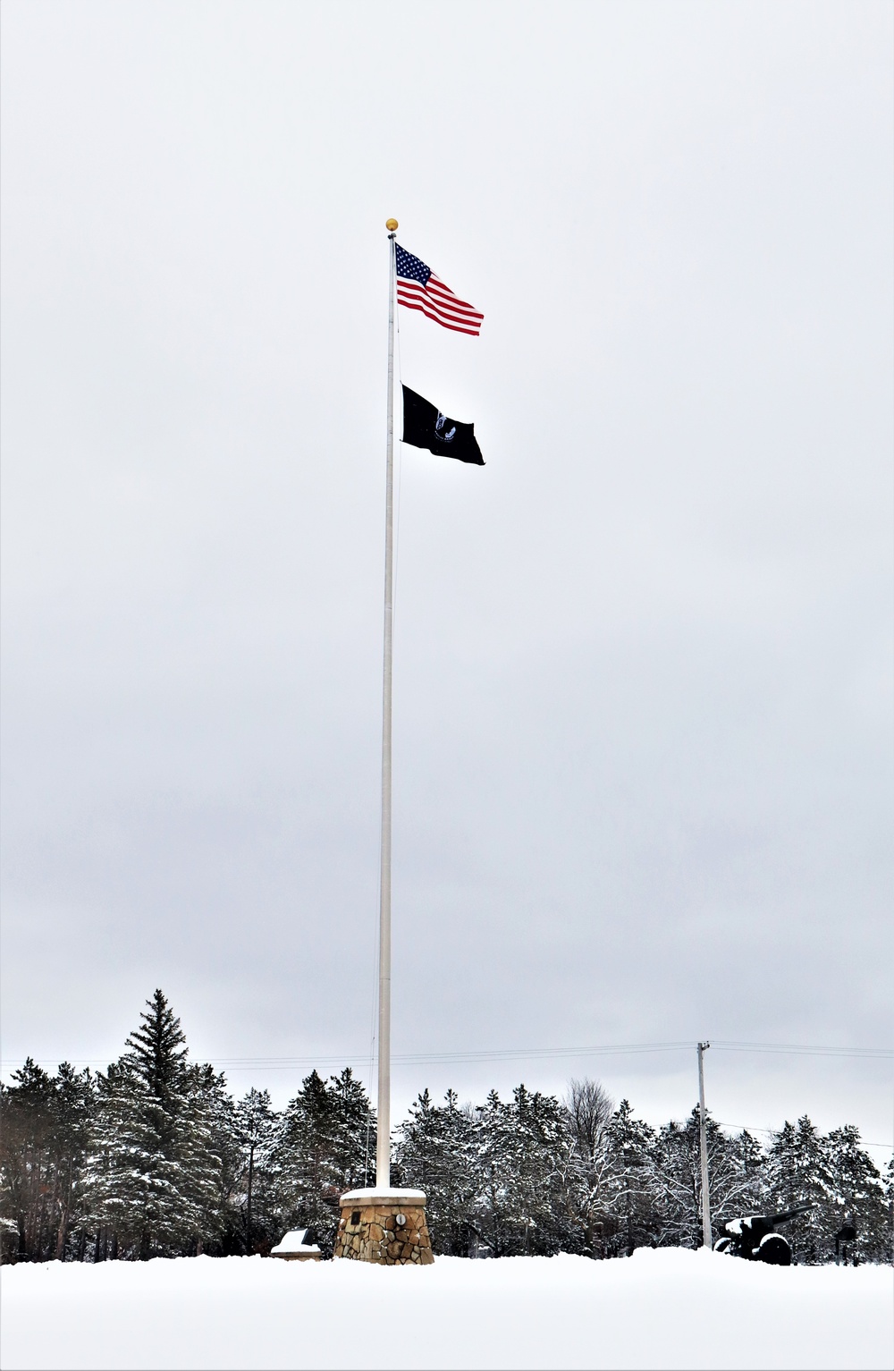 American Flag and Fort McCoy