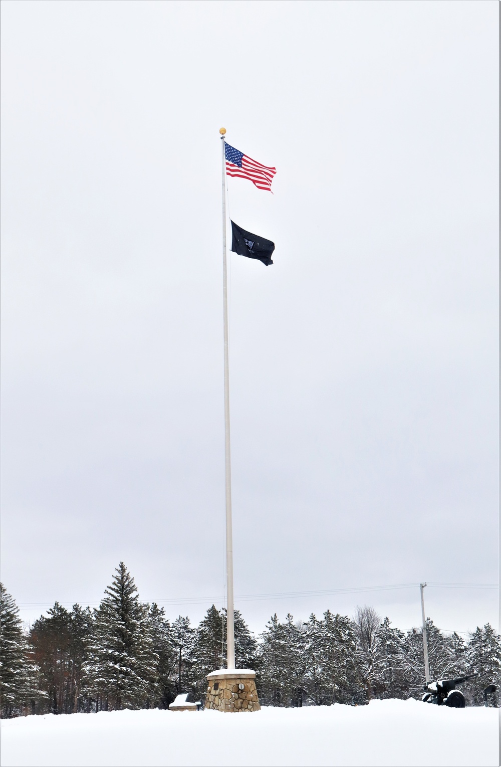 American Flag and Fort McCoy