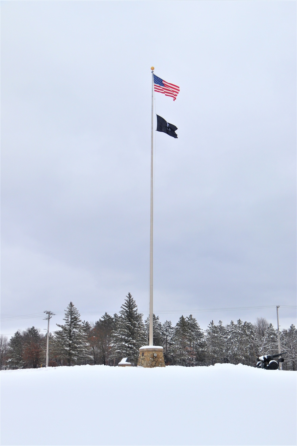 American Flag and Fort McCoy