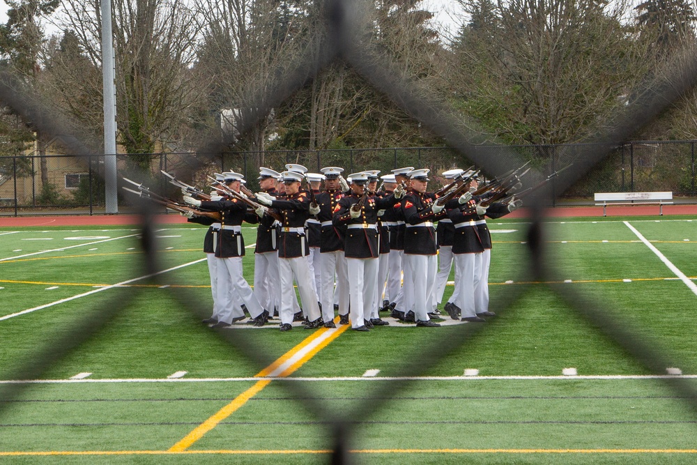 Marine Barracks Washington performs during RS Seattle's Family Day