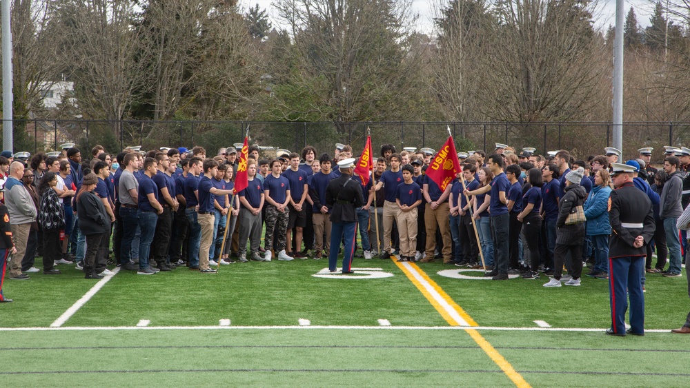 Marine Barracks Washington performs during RS Seattle's Family Day