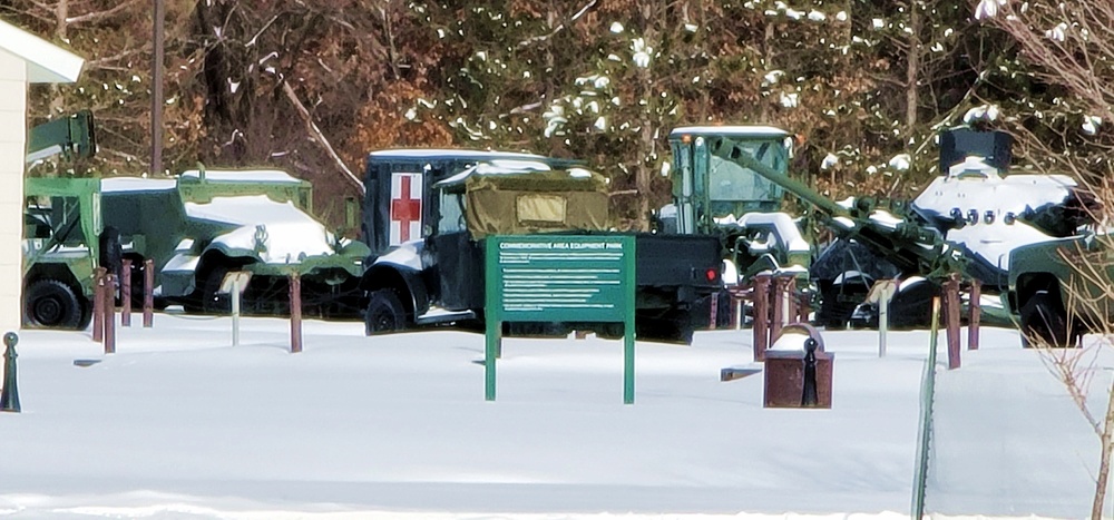 February 2023 snow scenes at Fort McCoy's Equipment Park