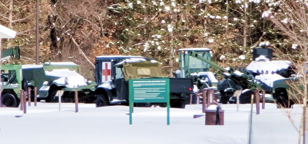 February 2023 snow scenes at Fort McCoy's Equipment Park