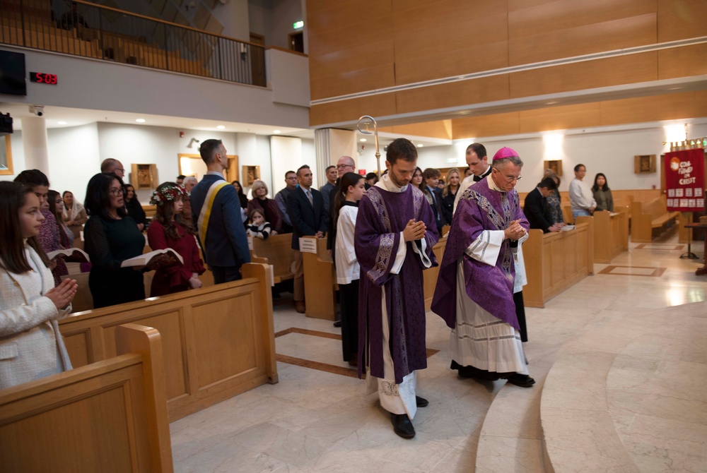 Roman Catholic Archbishop Visits NSA Naples