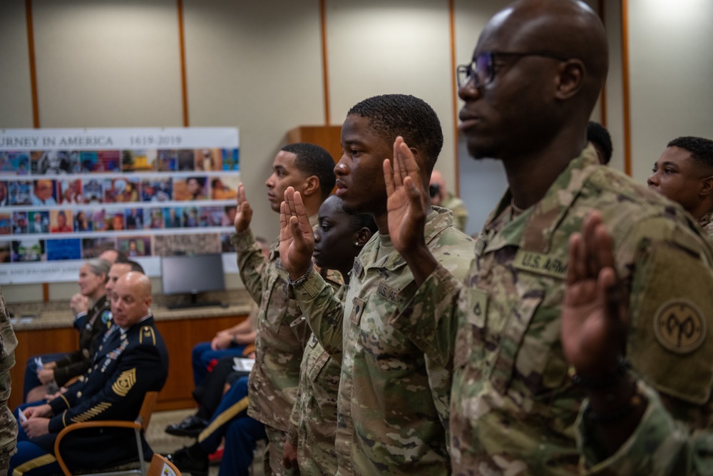 Task Force Wolfhound Soldiers became U.S. citizens during naturalization ceremony in Djibouti