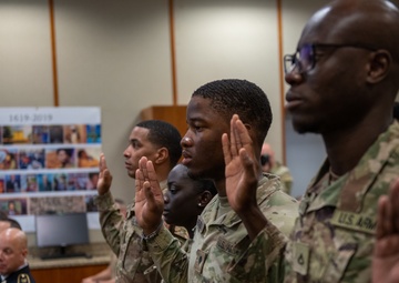 Task Force Wolfhound Soldiers became U.S. citizens during naturalization ceremony in Djibouti