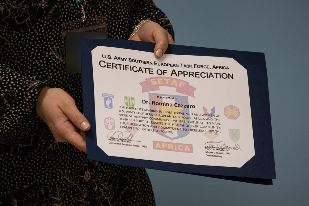 SETAF-AF shows appreciation for local Italian medical director