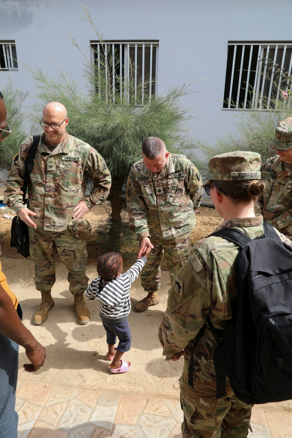 Senegalese Girl Wecomes Vermont National Guard Soldiers and Airmen